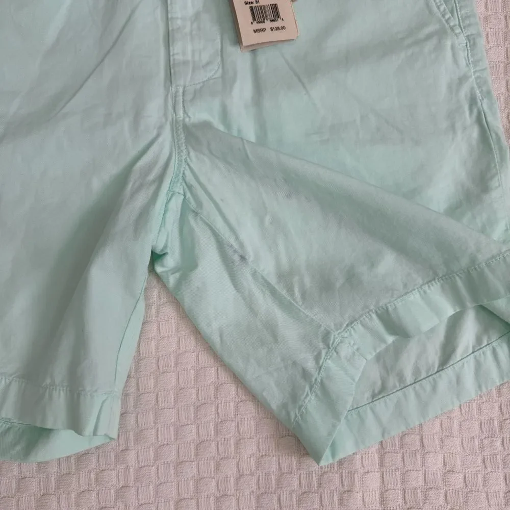 NWT Faherty Size 31 Cloud Cotton Harbor Shorts 8” Inseam Sea Foam MBC0003